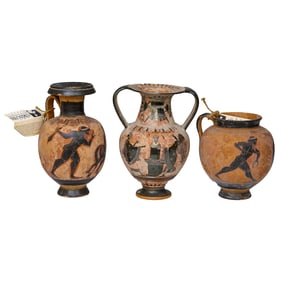 Vintage Etruscan Vessels, Three Total Pieces