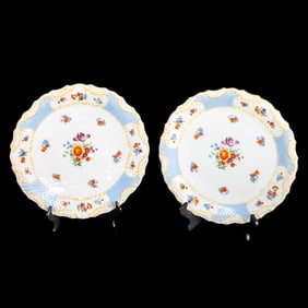 Schumann Bavaria German Porcelain Dinner Plates, Pair