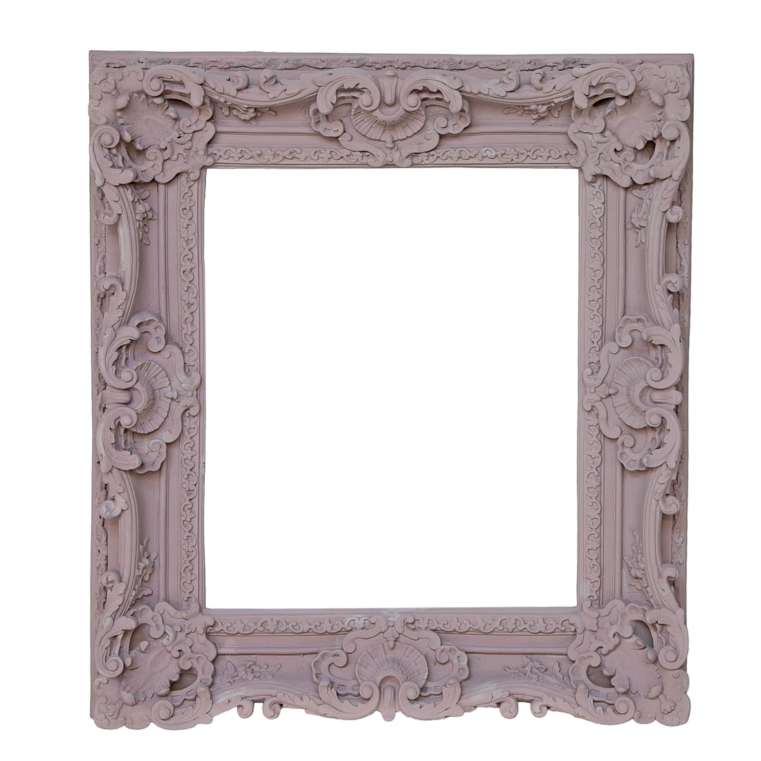 Rectangular Plaster Wall Frame in Lavender Painted Finish