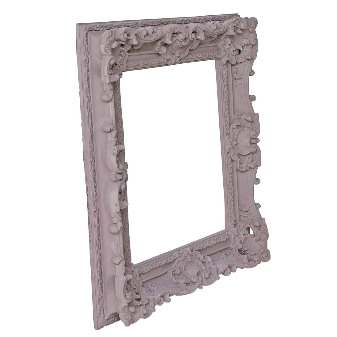 Rectangular Plaster Wall Frame in Lavender Painted Finish - 2