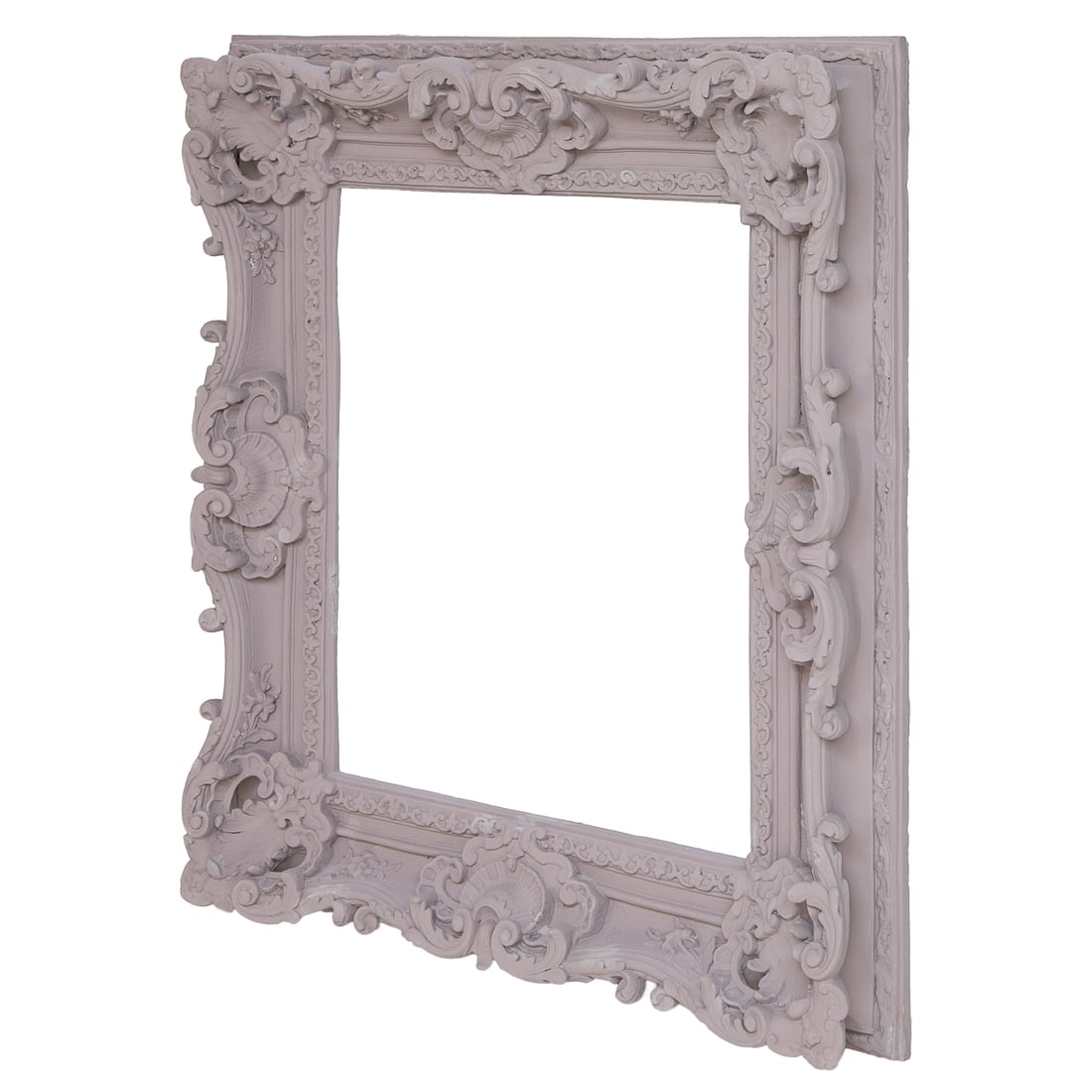 Rectangular Plaster Wall Frame in Lavender Painted Finish - 3