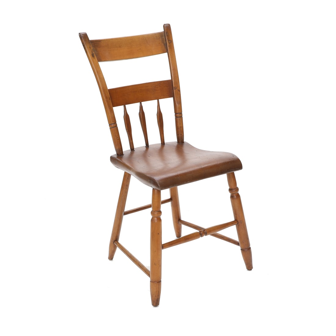 Early American Style Cherry Wood Side Chairs, Set of Four - 2