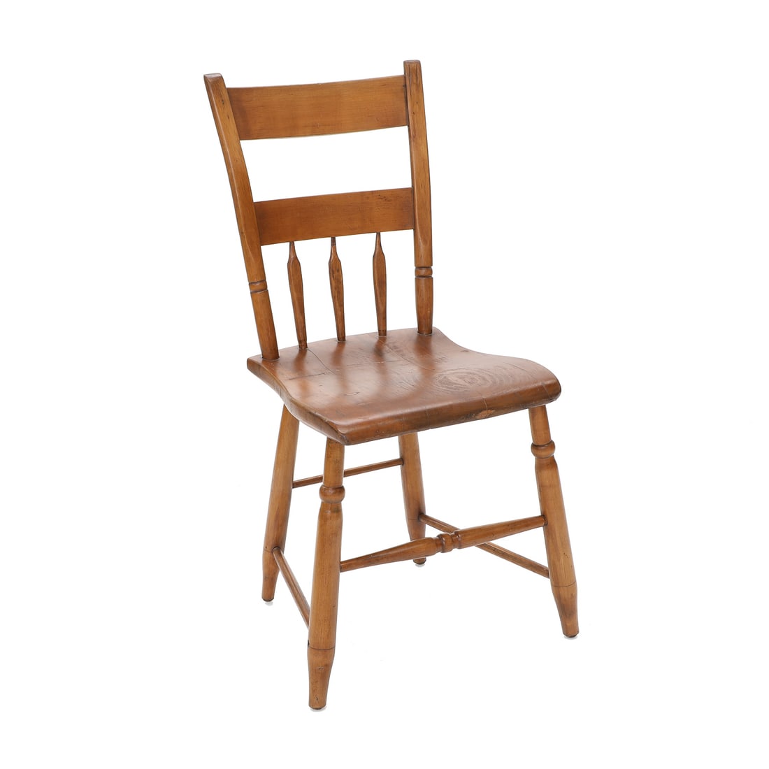 Early American Style Cherry Wood Side Chairs, Set of Four - 3