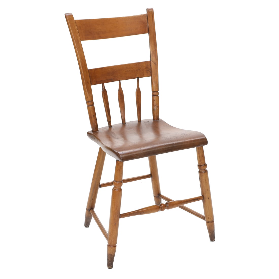 Early American Style Cherry Wood Side Chairs, Set of Four - 4