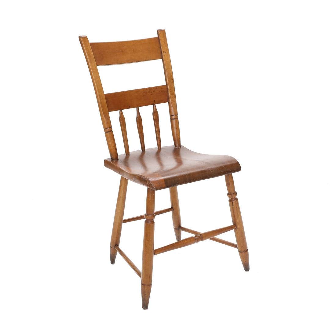 Early American Style Cherry Wood Side Chairs, Set of Four - 5