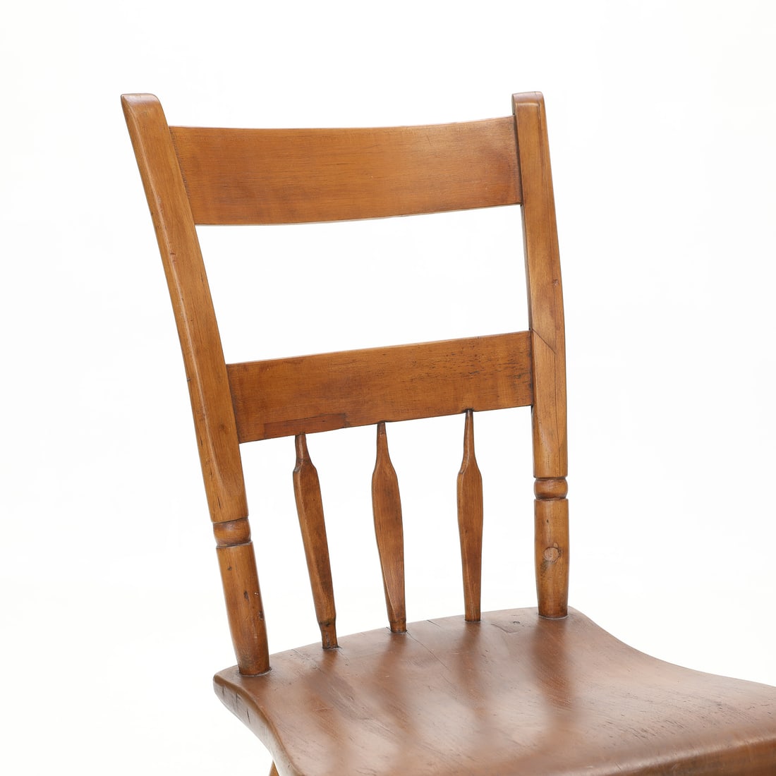 Early American Style Cherry Wood Side Chairs, Set of Four - 7