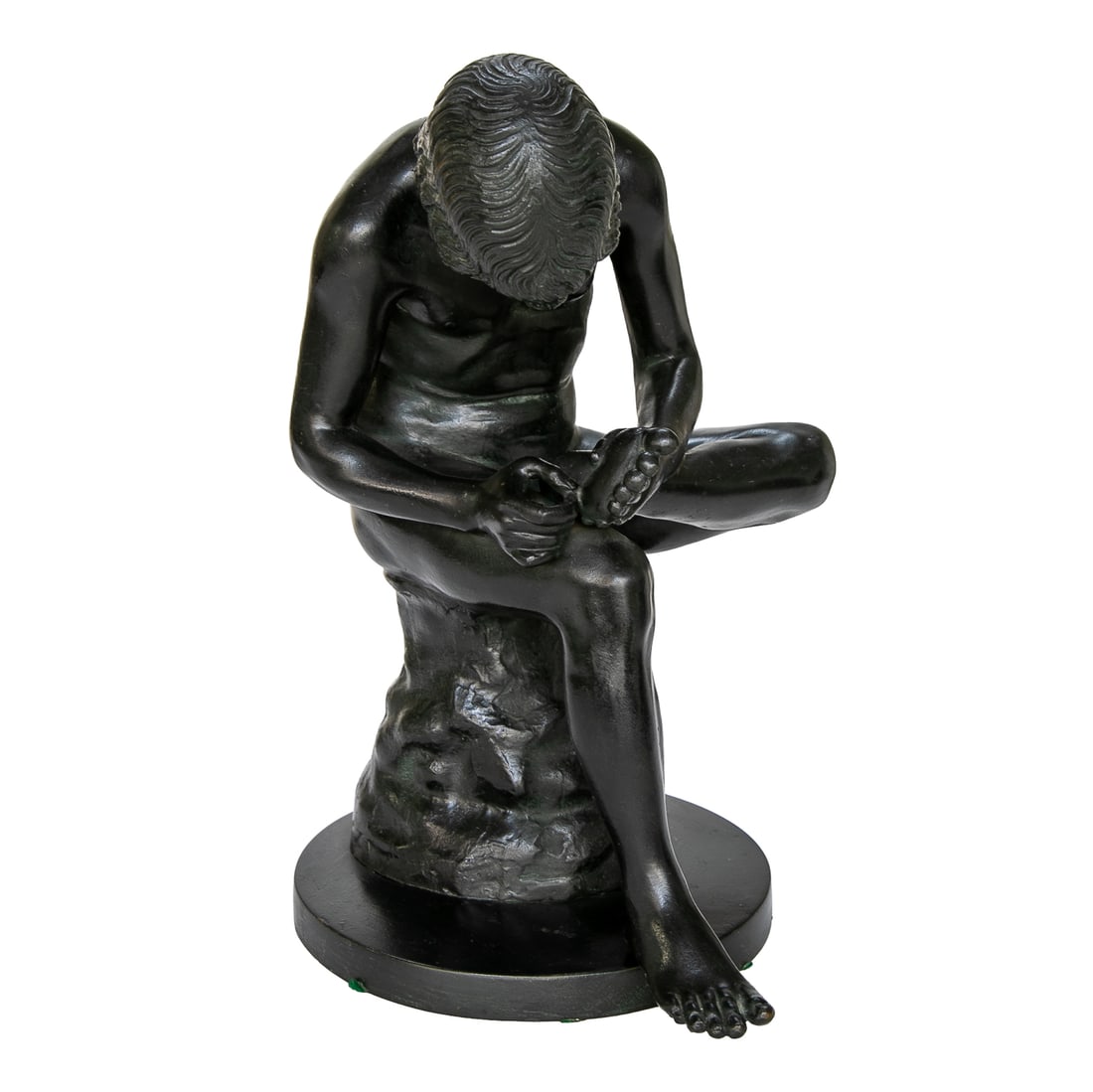 Vintage Spelter Sculpture Depicting The Boy with the Thorn - 3