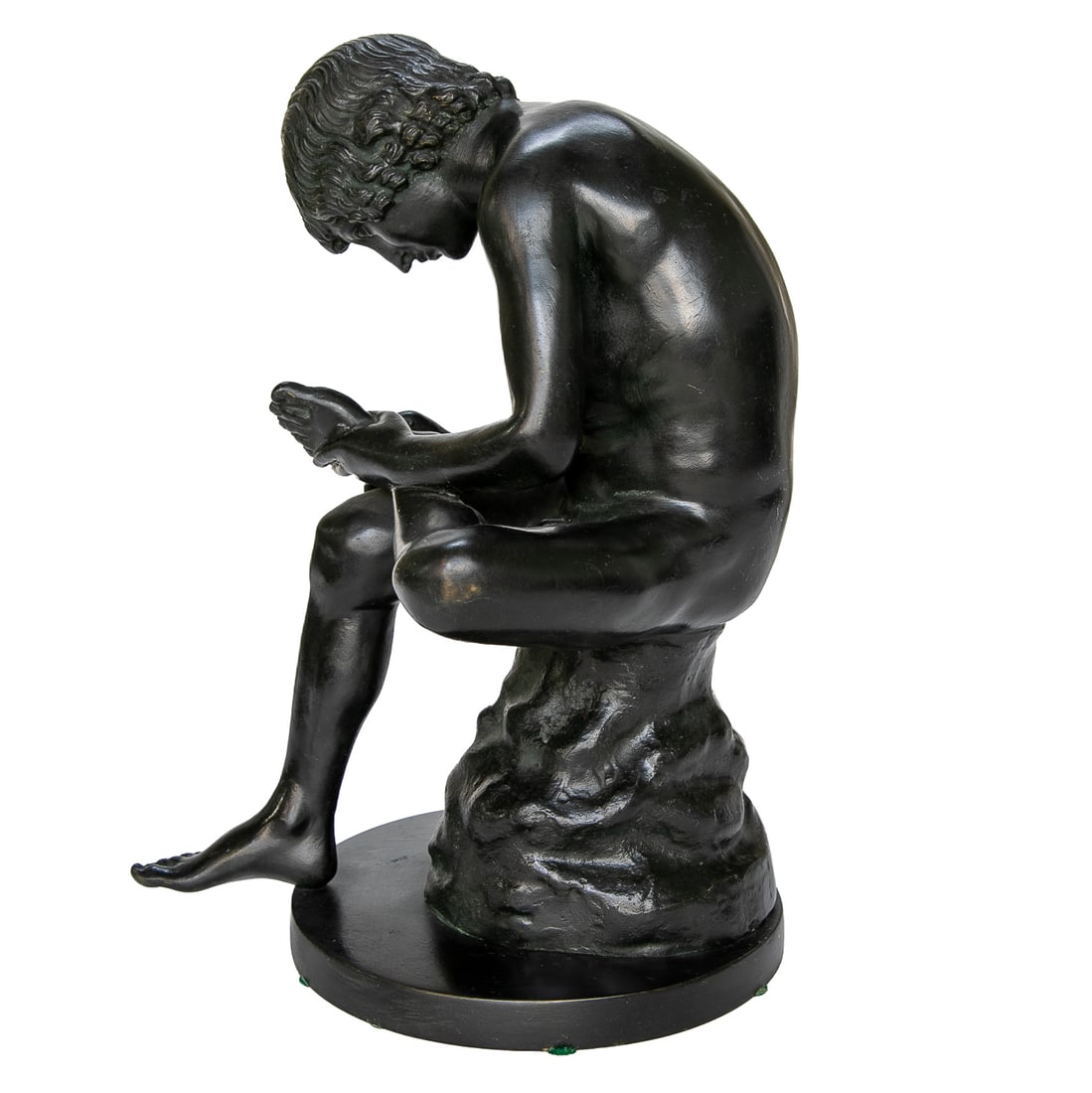 Vintage Spelter Sculpture Depicting The Boy with the Thorn - 6