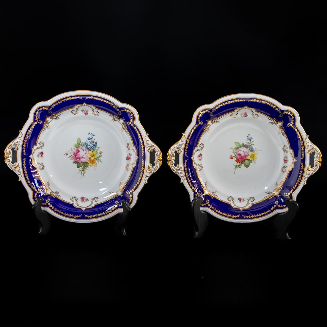 Royal Crown Derby English Porcelain Cake Plates, Two Total (1 of 6)