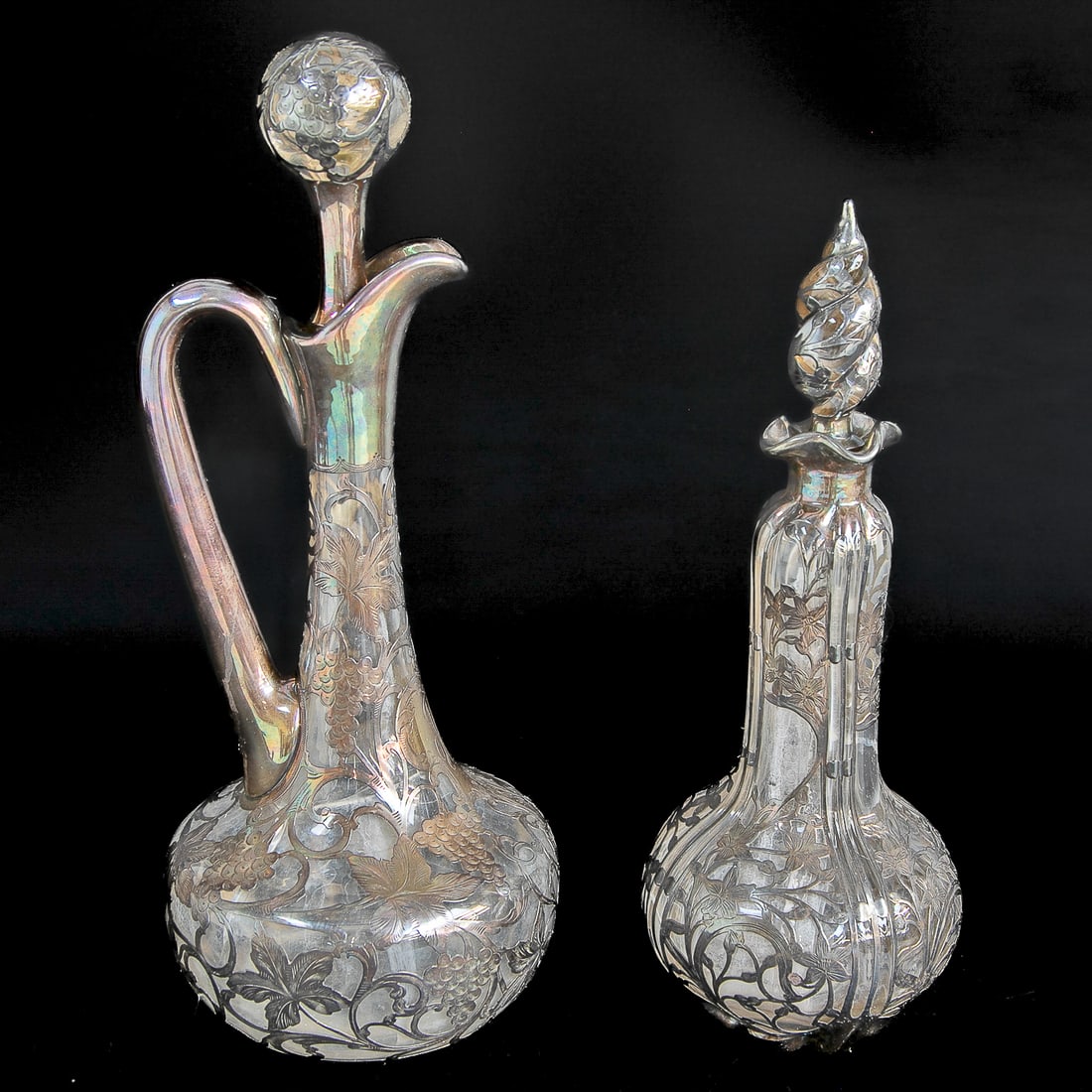 Antique Glass and Silver Cruets, Two Total (1 of 10)