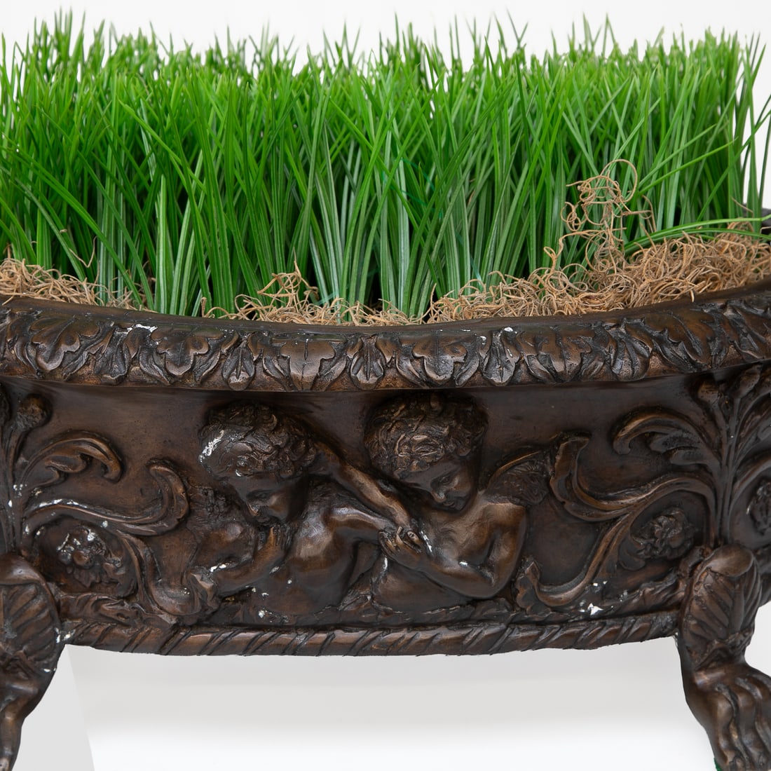 Footed Bronze Oval Planter - 5