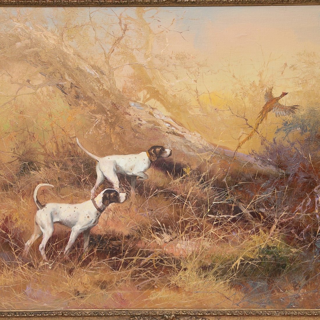 Pheasant Hunt Scene, Oil on Canvas - 2