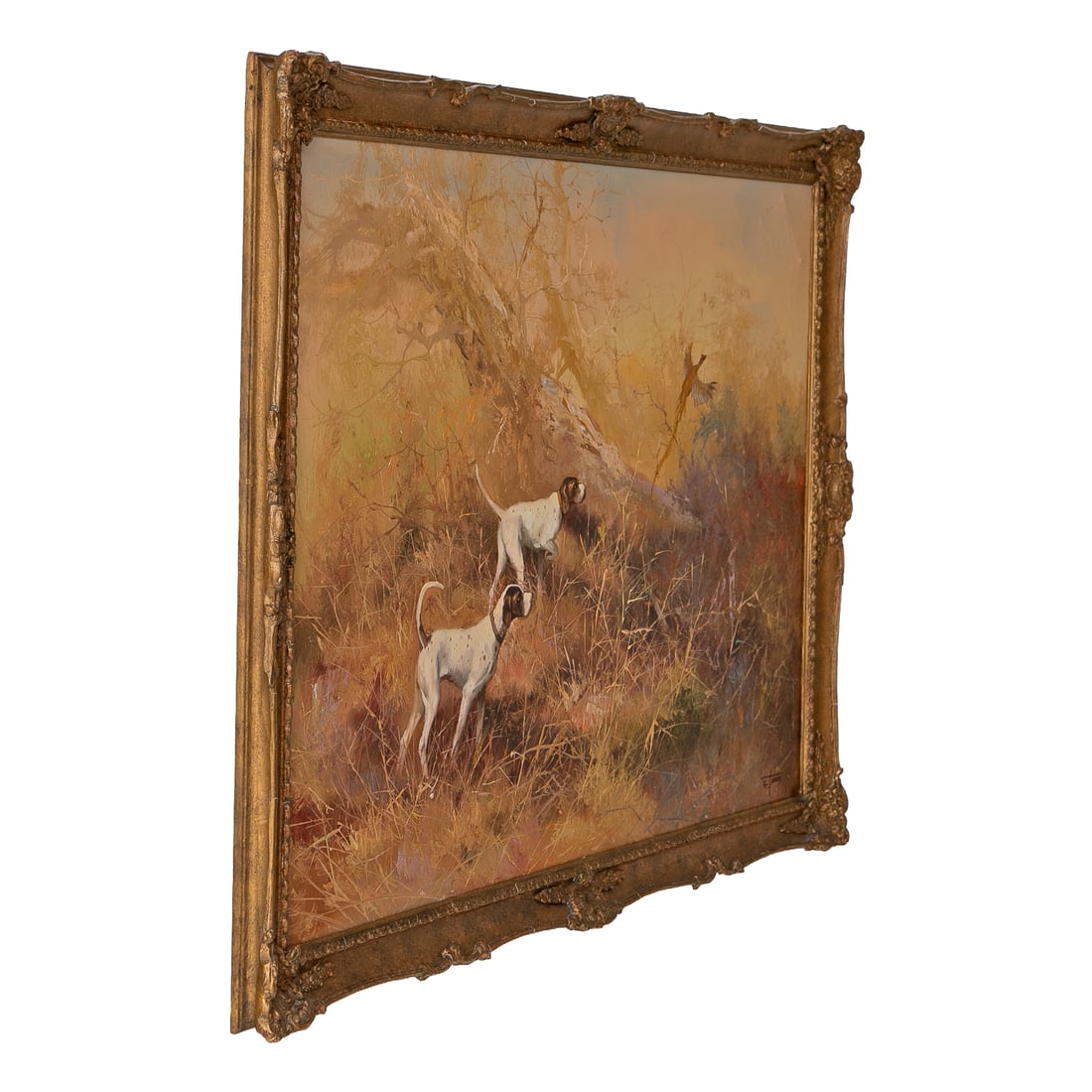 Pheasant Hunt Scene, Oil on Canvas - 4