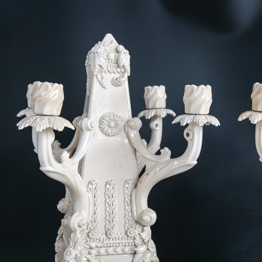 Unique Peter Weldon Staffordshire Creamware Elephant Candelabra, Pair - 11