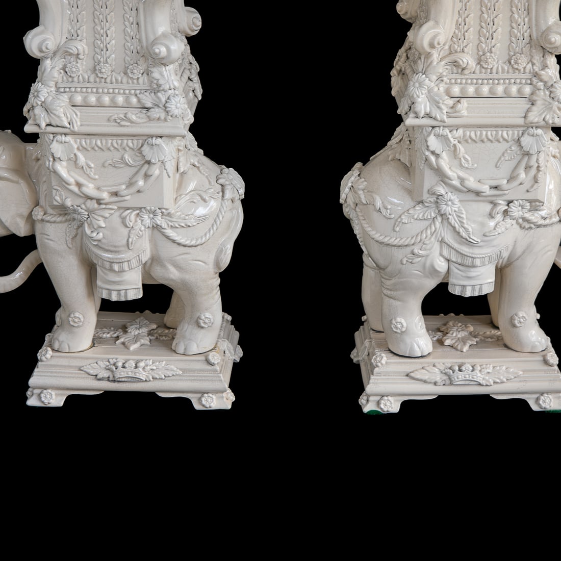 Unique Peter Weldon Staffordshire Creamware Elephant Candelabra, Pair - 6