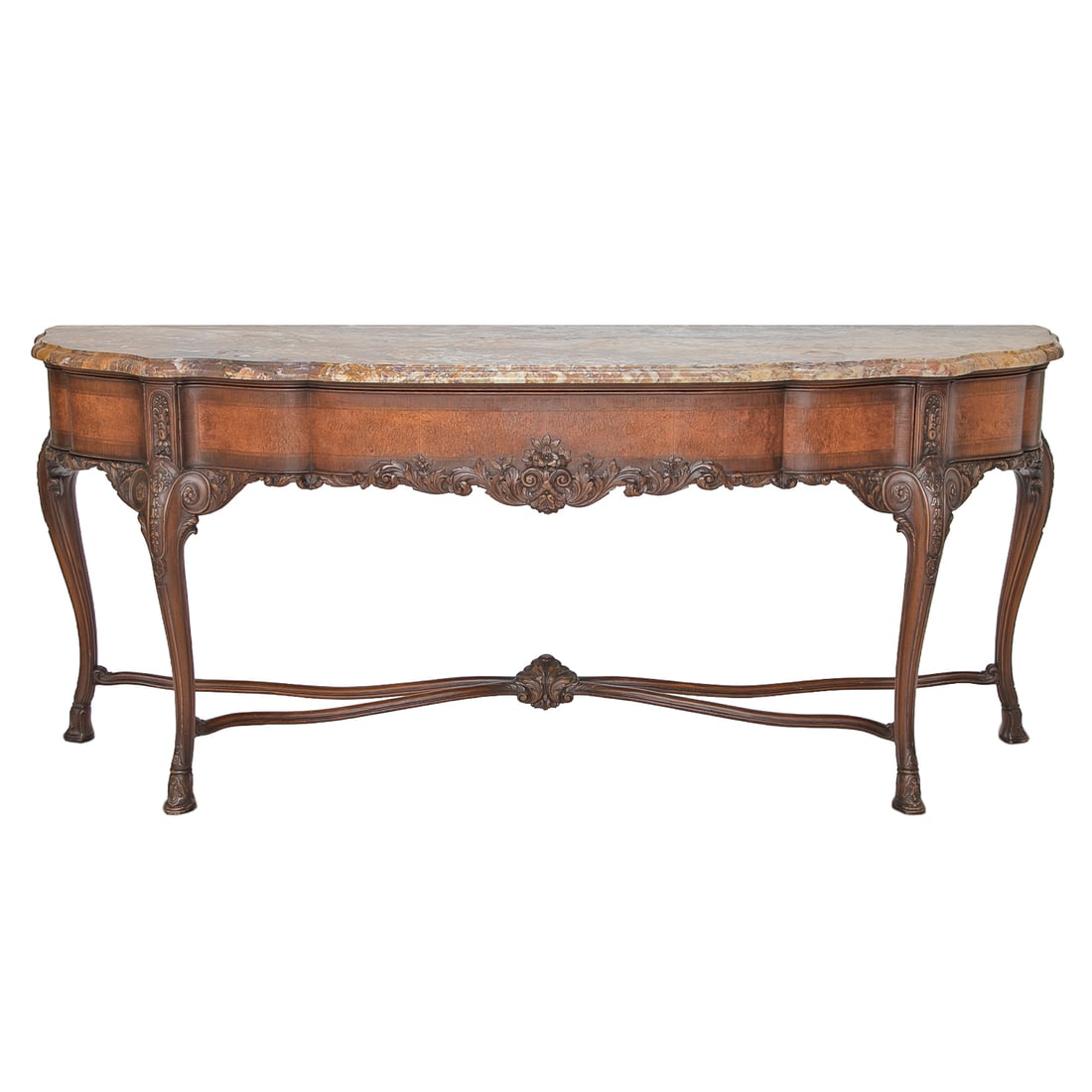 Gorgeous Late 19th/Early 20th C. Carved Walnut Marble Top Console Table (1 of 12)