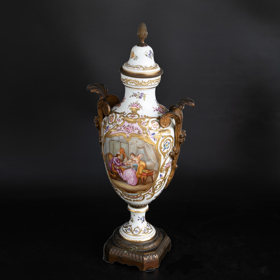 Late 19th C. French Sevres Porcelain Urns, Pair - 5