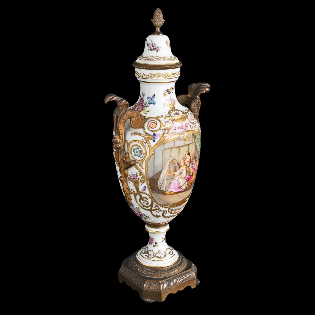 Late 19th C. French Sevres Porcelain Urns, Pair - 9