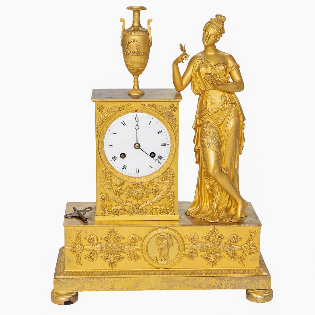Late 19th C. French Louis XVI Style Bronze Ormolu Mantle Clock (1 of 8)