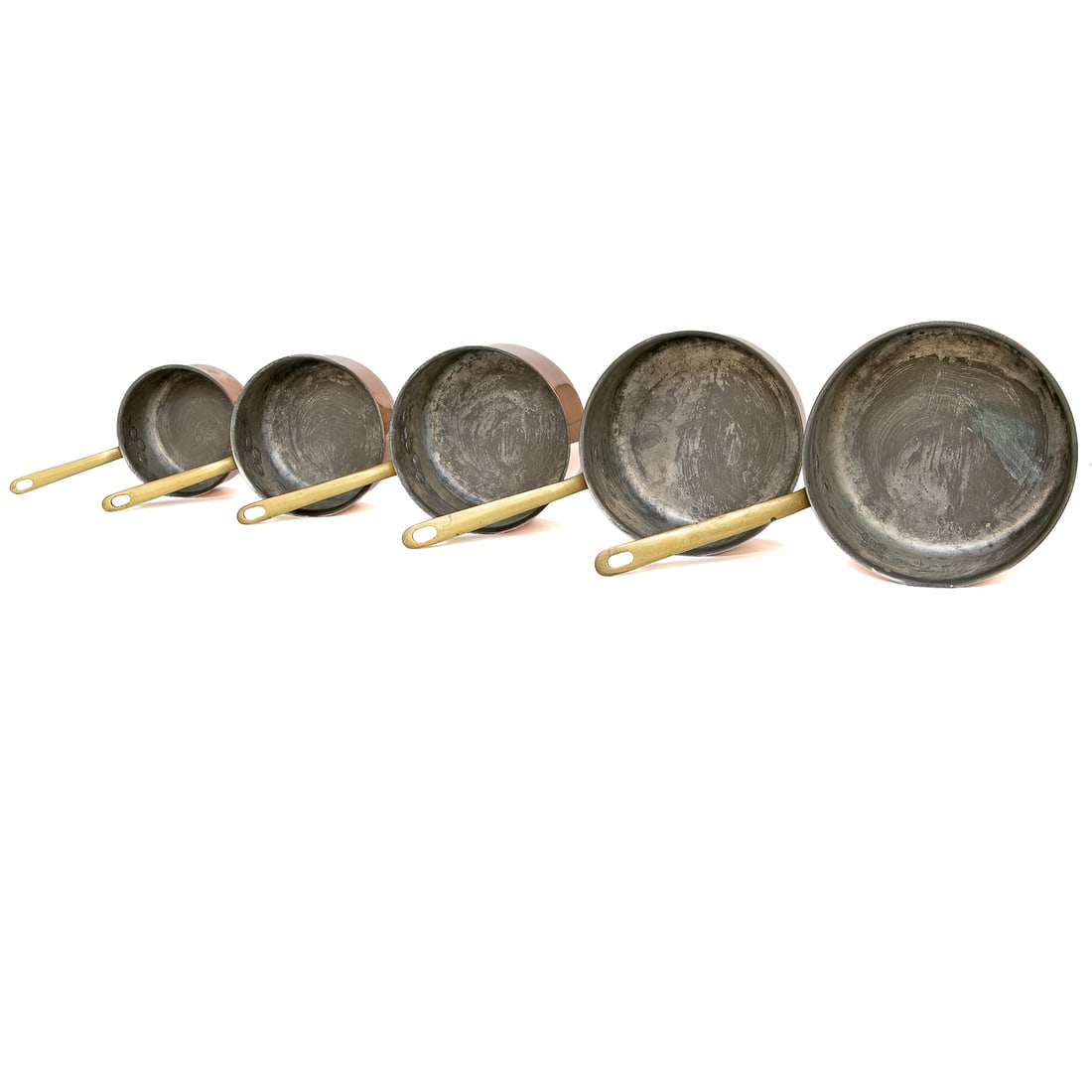 Vintage French L. Lecellier Copper Sauce Pans, Five Total - 8