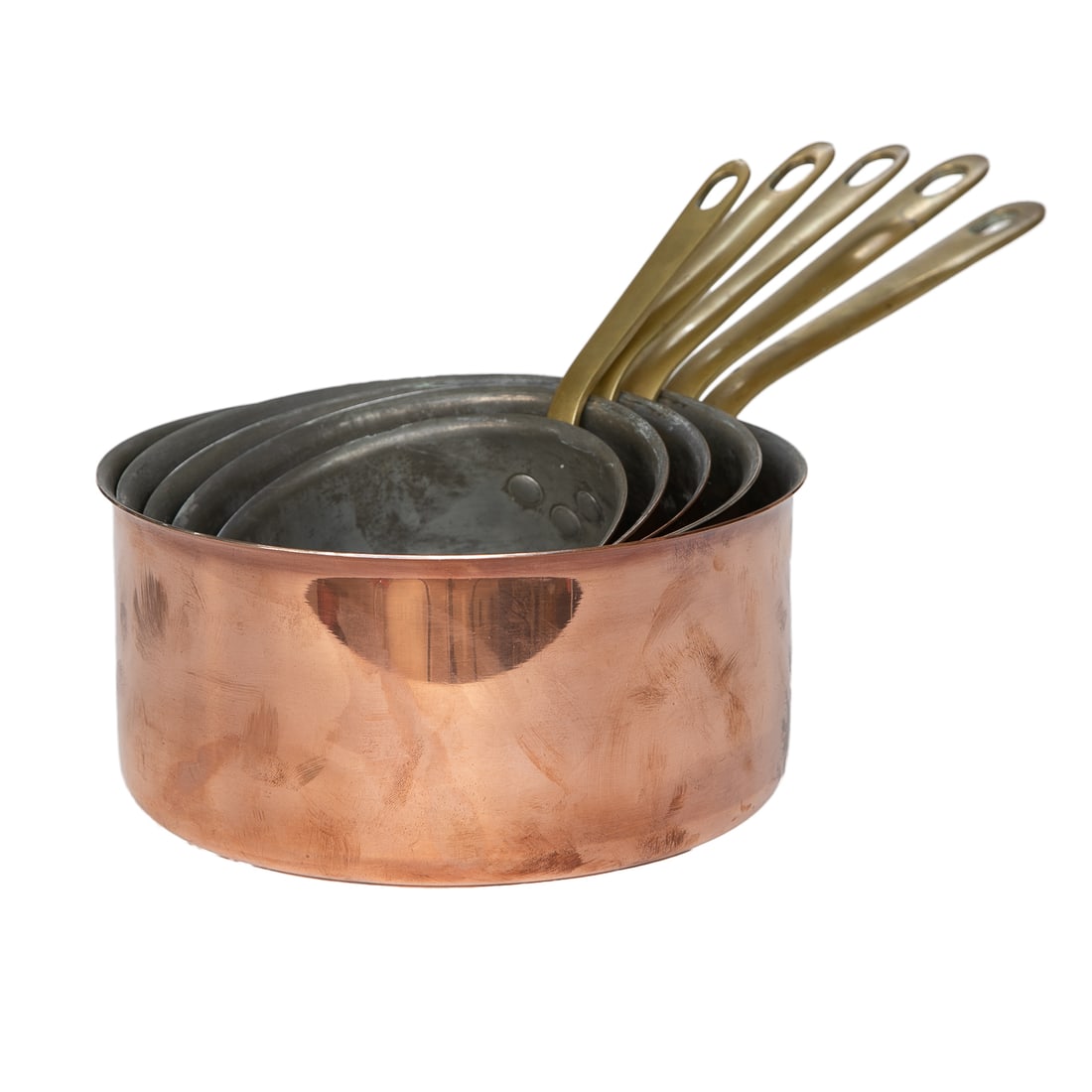 Vintage French L. Lecellier Copper Sauce Pans, Five Total - 9