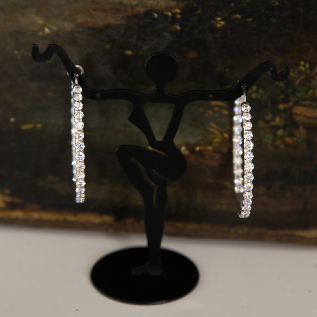 18K White Gold Natural Diamond In & Out Hoop Earrings: 18K White Gold Natural Diamond In & Out Hoop Earrings, Consisting of Sixty (60) Natural Round Brilliant-Cut Diamonds Weighing 6.05 Carats. Diamonds are H in Color and VS in Clarity. Earrings Weigh