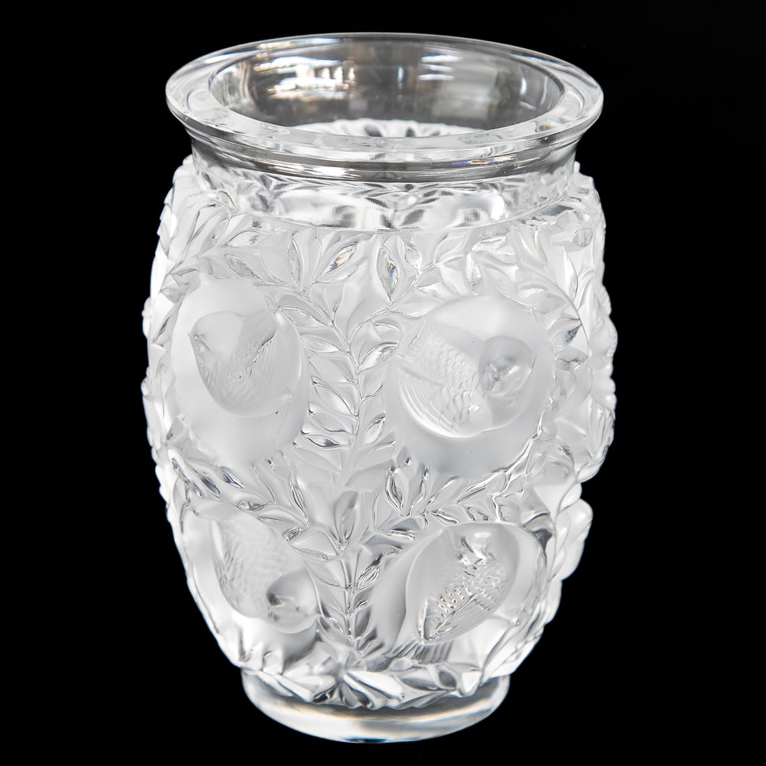 Lalique France Crystal Bagatelle Vase Featuring Sparrows (1 of 6)
