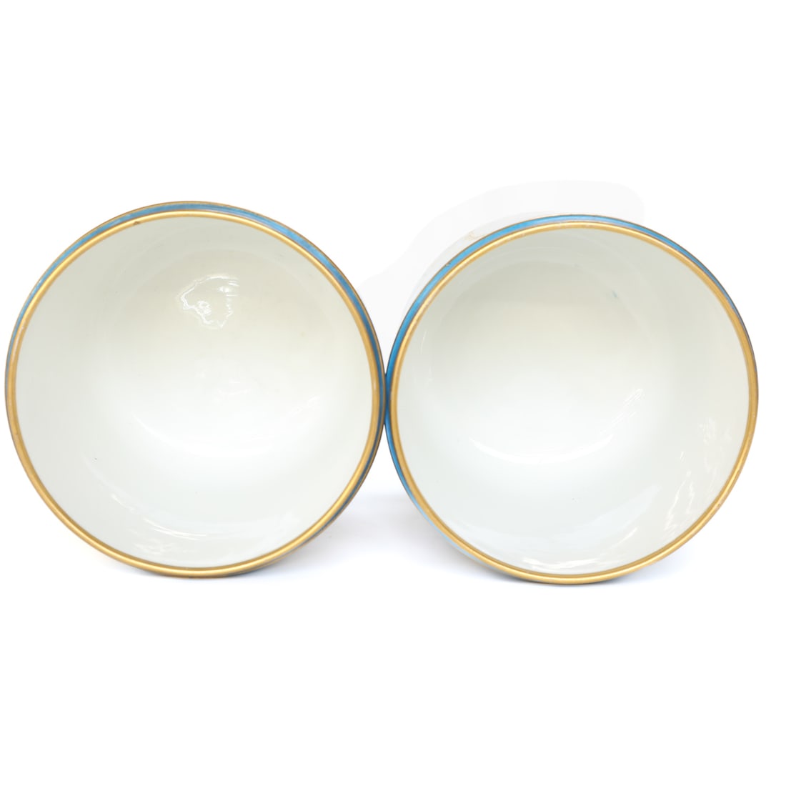 19th C. Celeste Blue Sevres Style Cachepots, Pair - 7