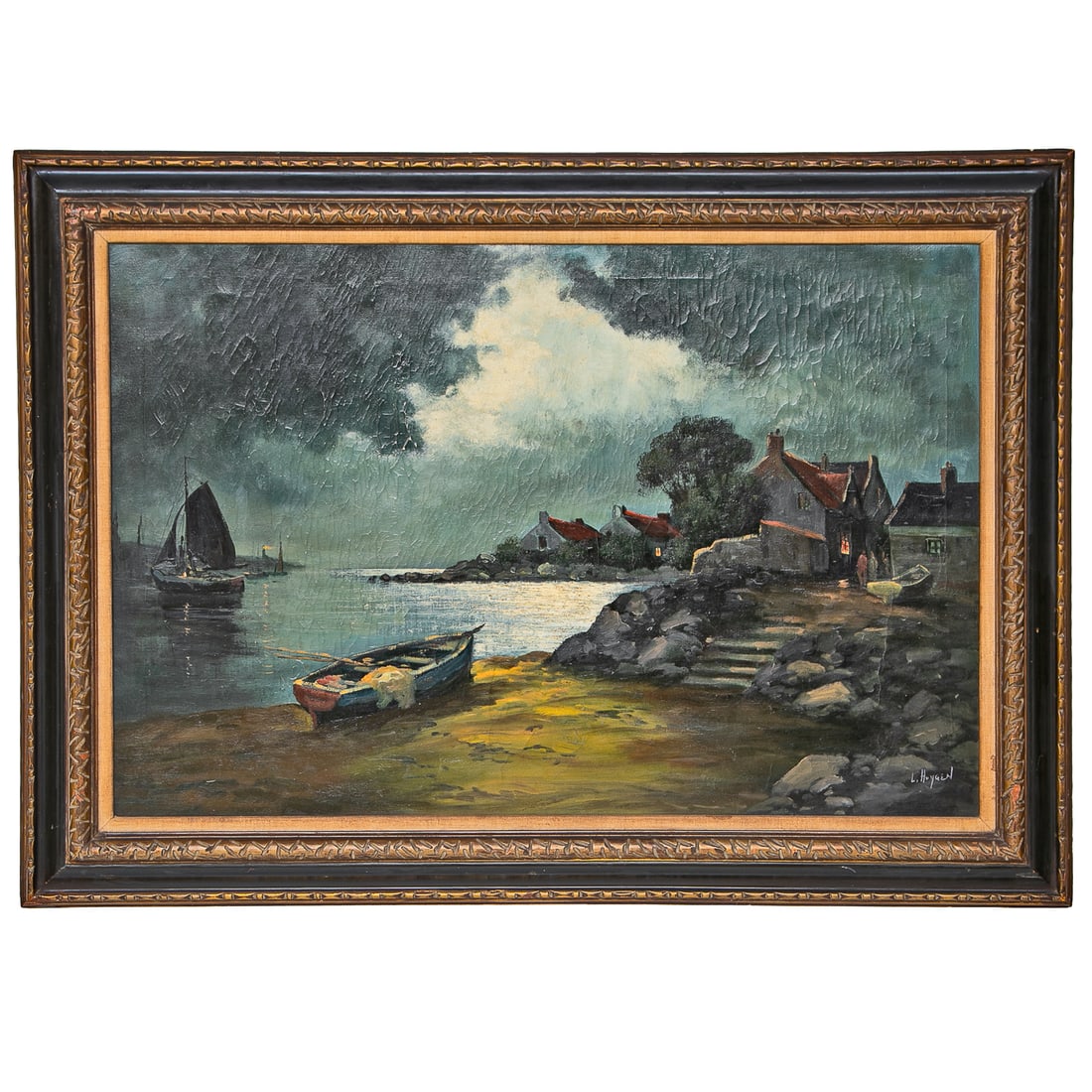 Antique Seascape, Oil on Canvas (1 of 5)