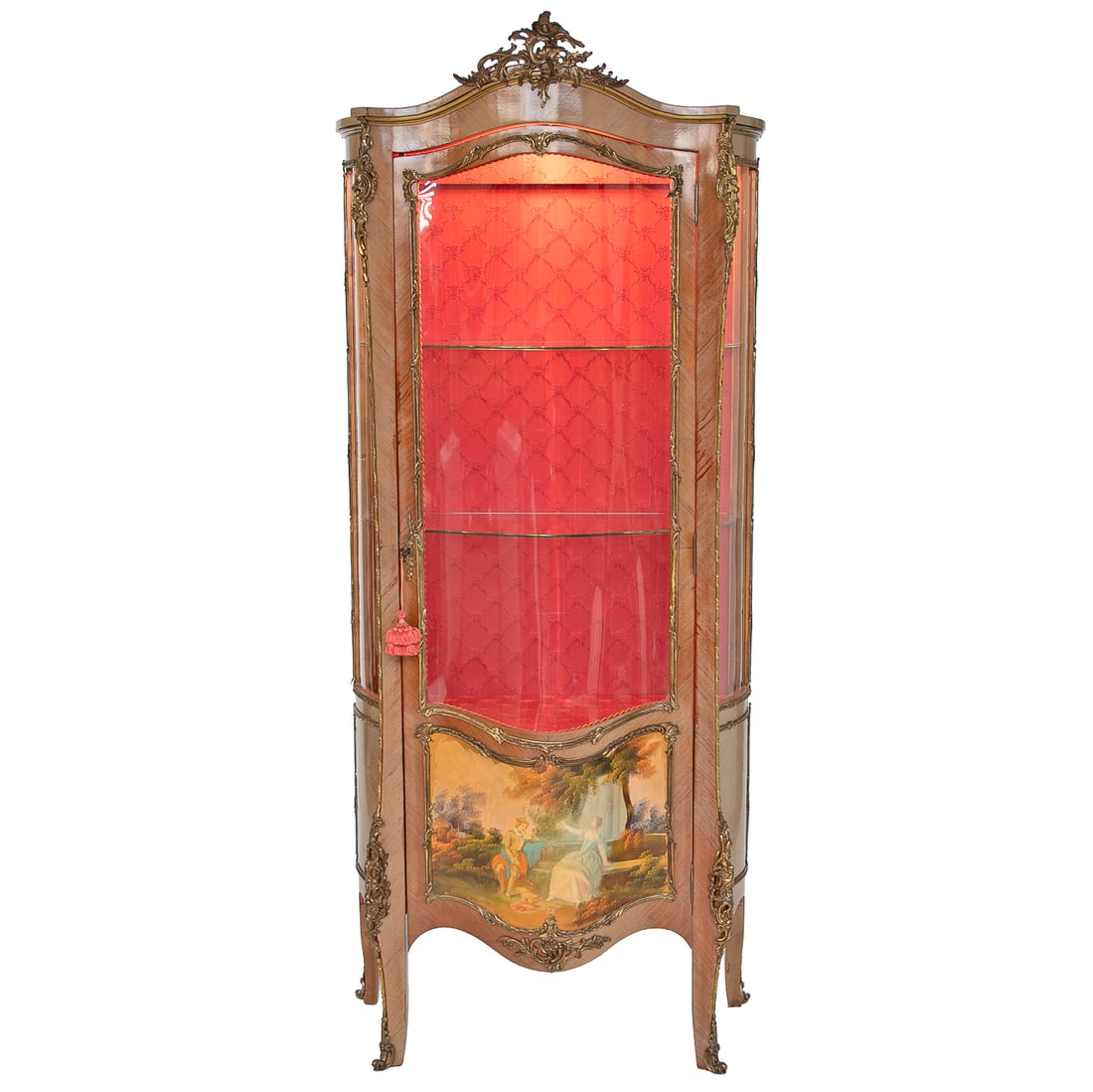 Late 19th/Early 20th C. Louis XV Style Kings Wood and Vernis Martin Vitrine/Display Cabinet (1 of 9)
