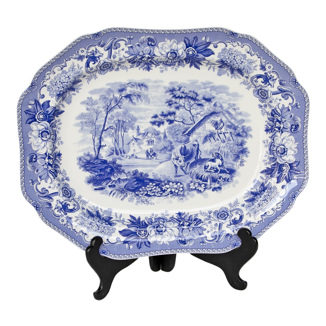 Large Blue and White Spode China Platter (1 of 5)