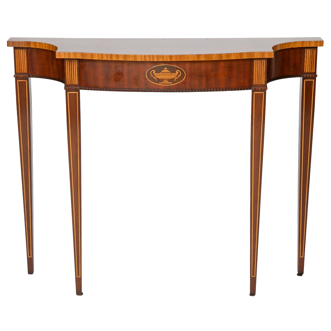 Vintage Sheraton Style Mahogany Shaped Console Table (1 of 7)