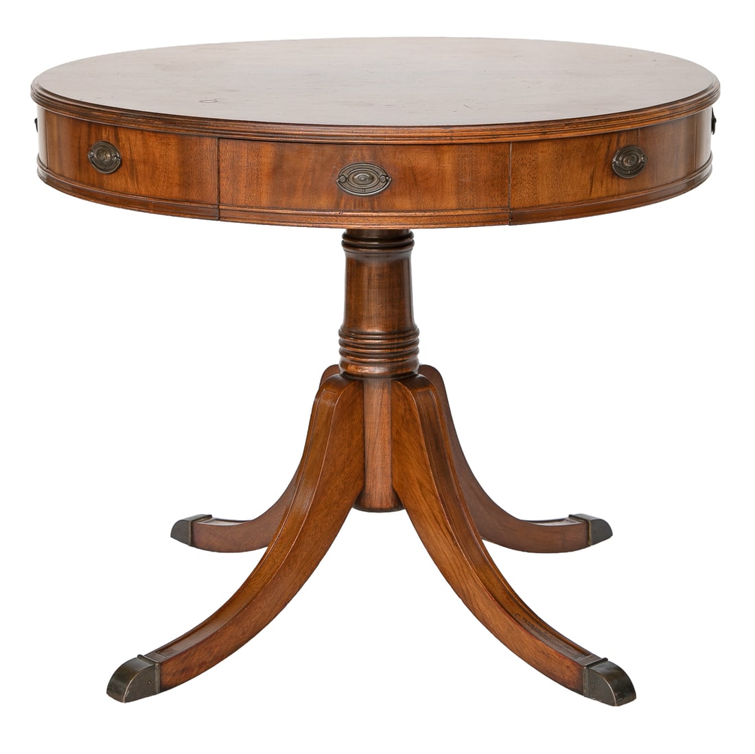 Vintage English Mahogany Drum Table (1 of 7)