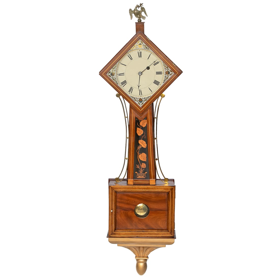 Late 19th/Early 20th C. Mahogany Shaped Wall Clock (1 of 7)