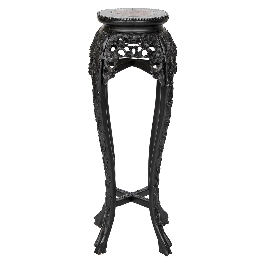 Early 20th C. Carved Chinese Teak Wood Plant Stand (1 of 8)