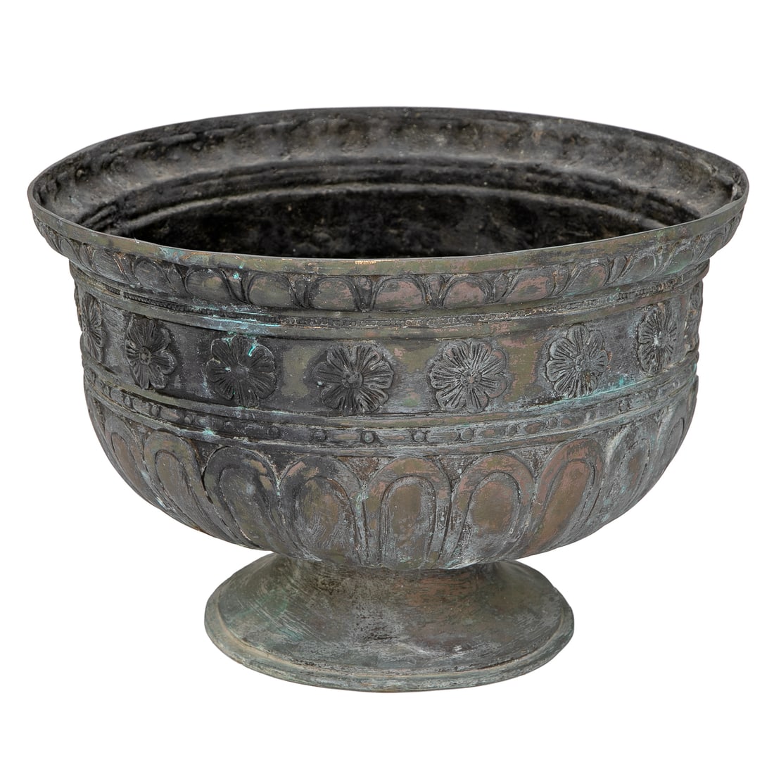 Verde Green Bronze Circular Planter (1 of 6)
