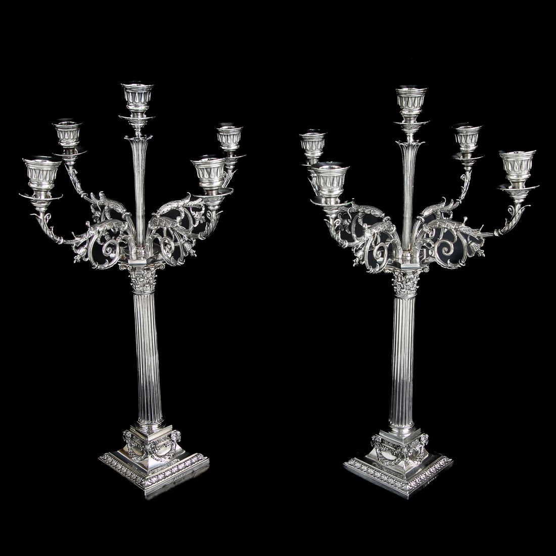 Vintage Elkington and Co. Silver Plated Candelabra, Pair (1 of 8)