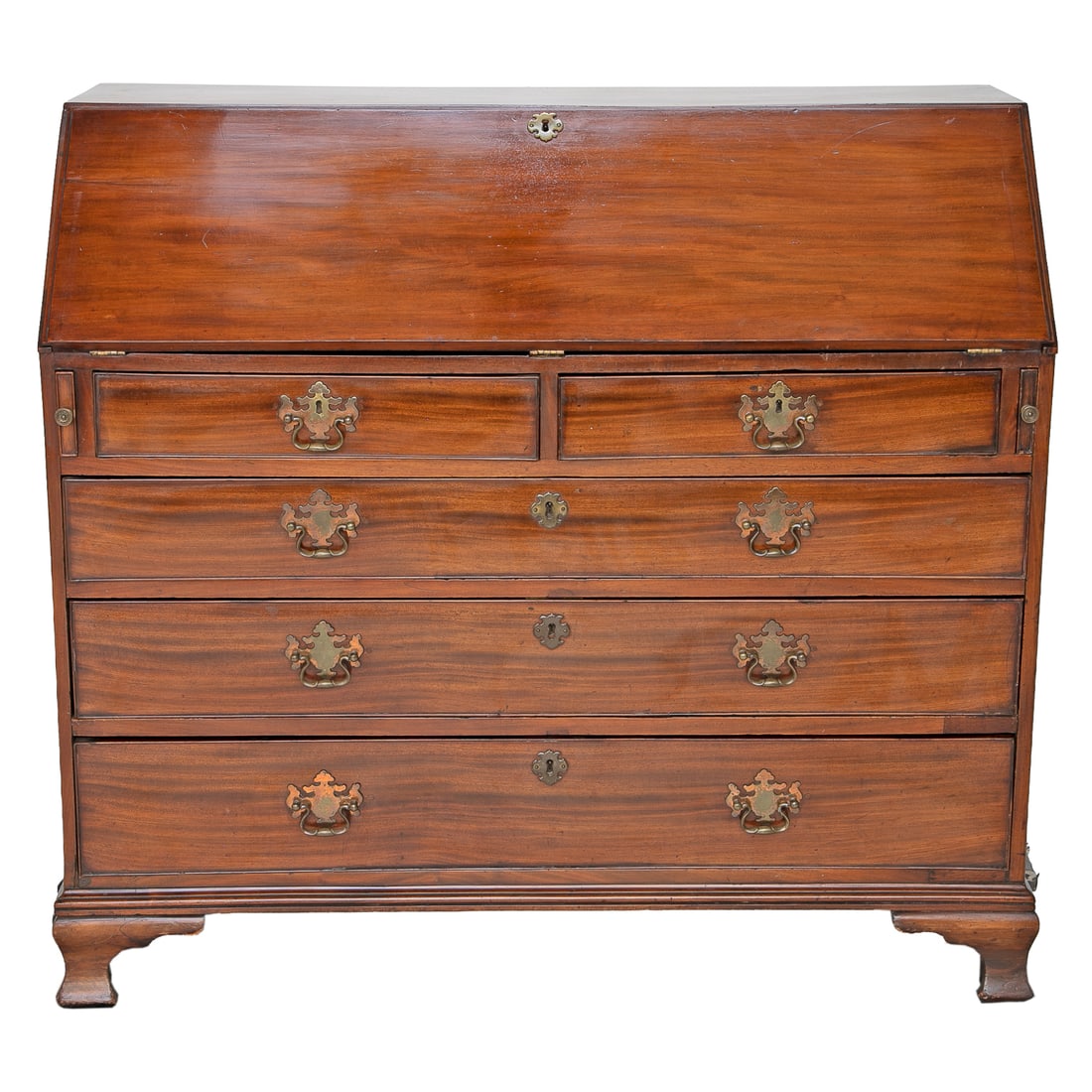 Late 19th C. English Mahogany George III Style Slant Front Bureau (1 of 13)