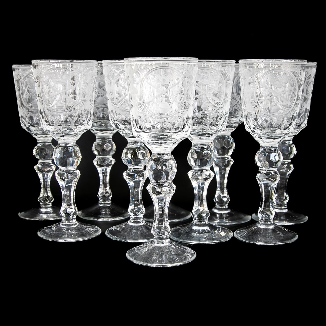 20th C. Commemorative Russian Imperial Armorial Wine Goblets, Ten Total (1 of 9)