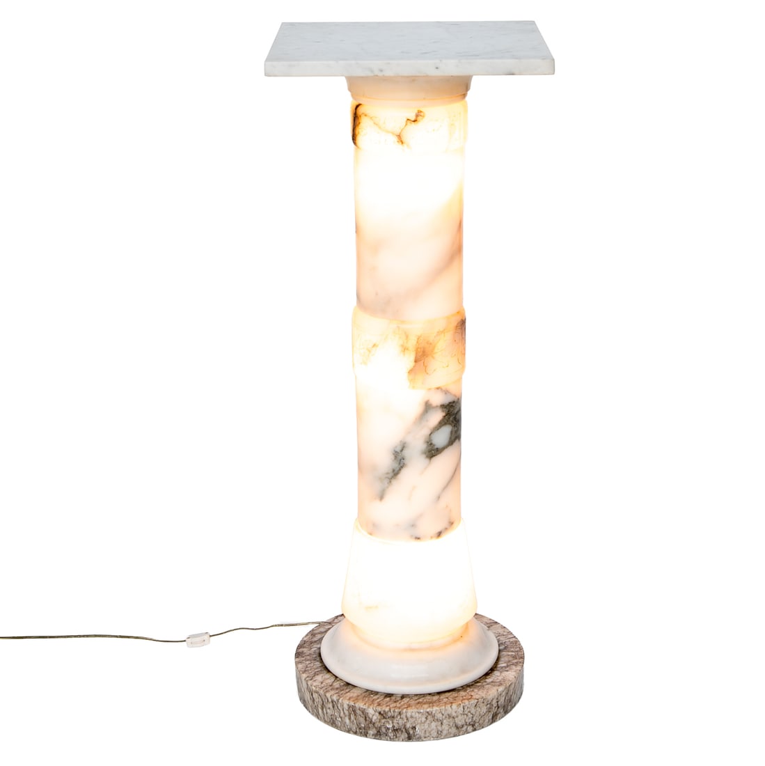 Unique Early 20th C. Marble and Alabaster Pedestal Form Light (1 of 11)