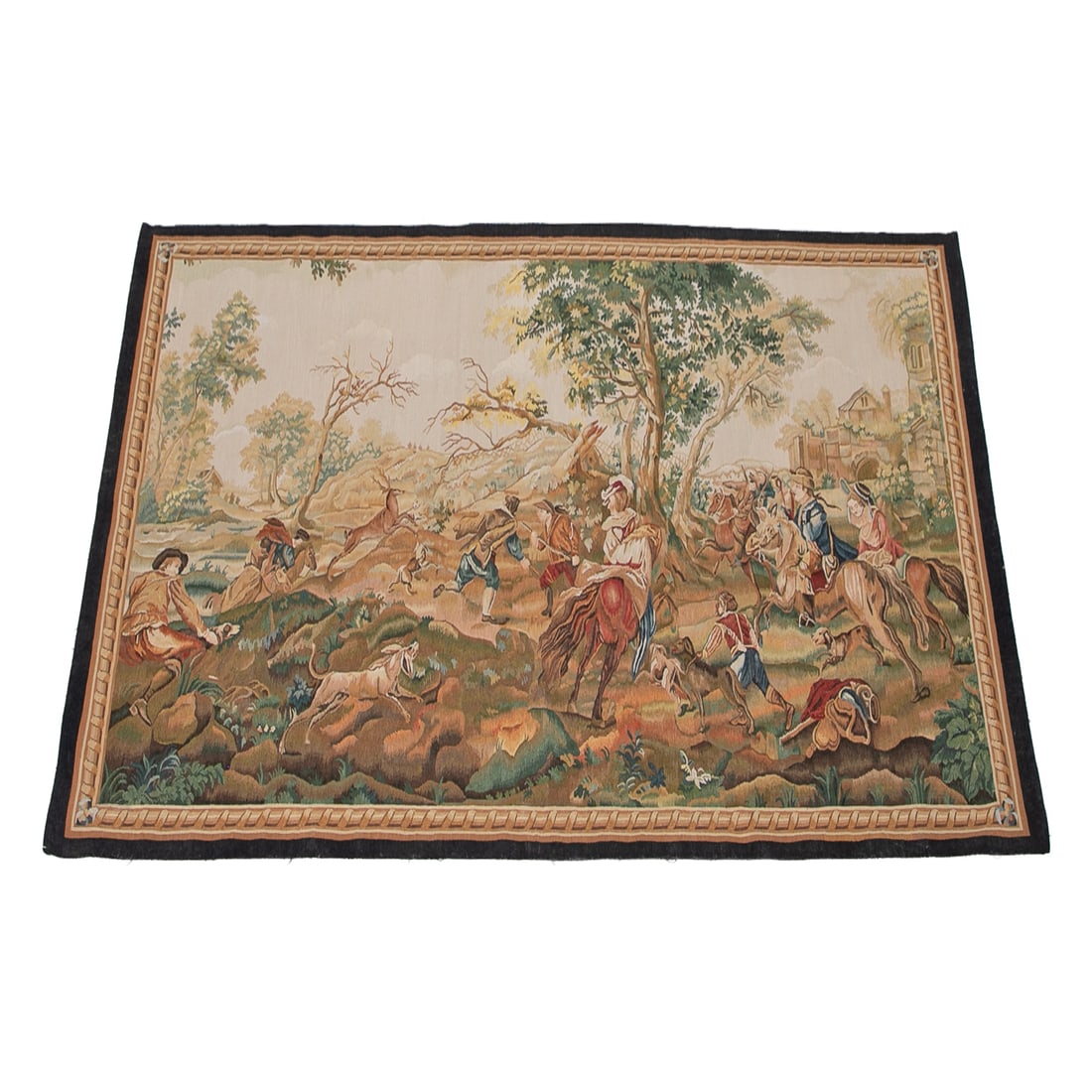 Reproduction of French Aubusson Style Hand Woven Hanging Wall Tapestry (1 of 6)
