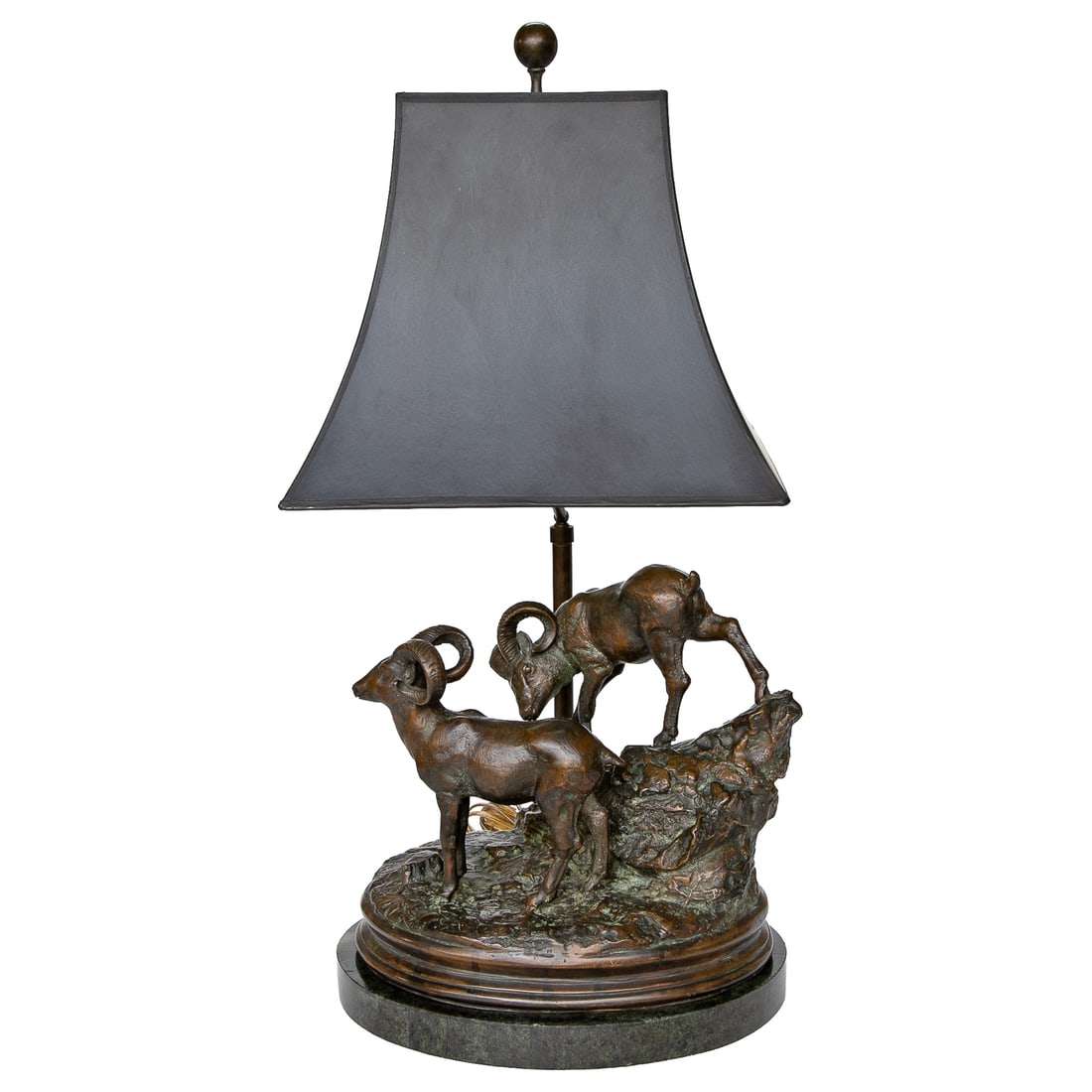 Vintage Bronze Double Ram Table Lamp (1 of 8)