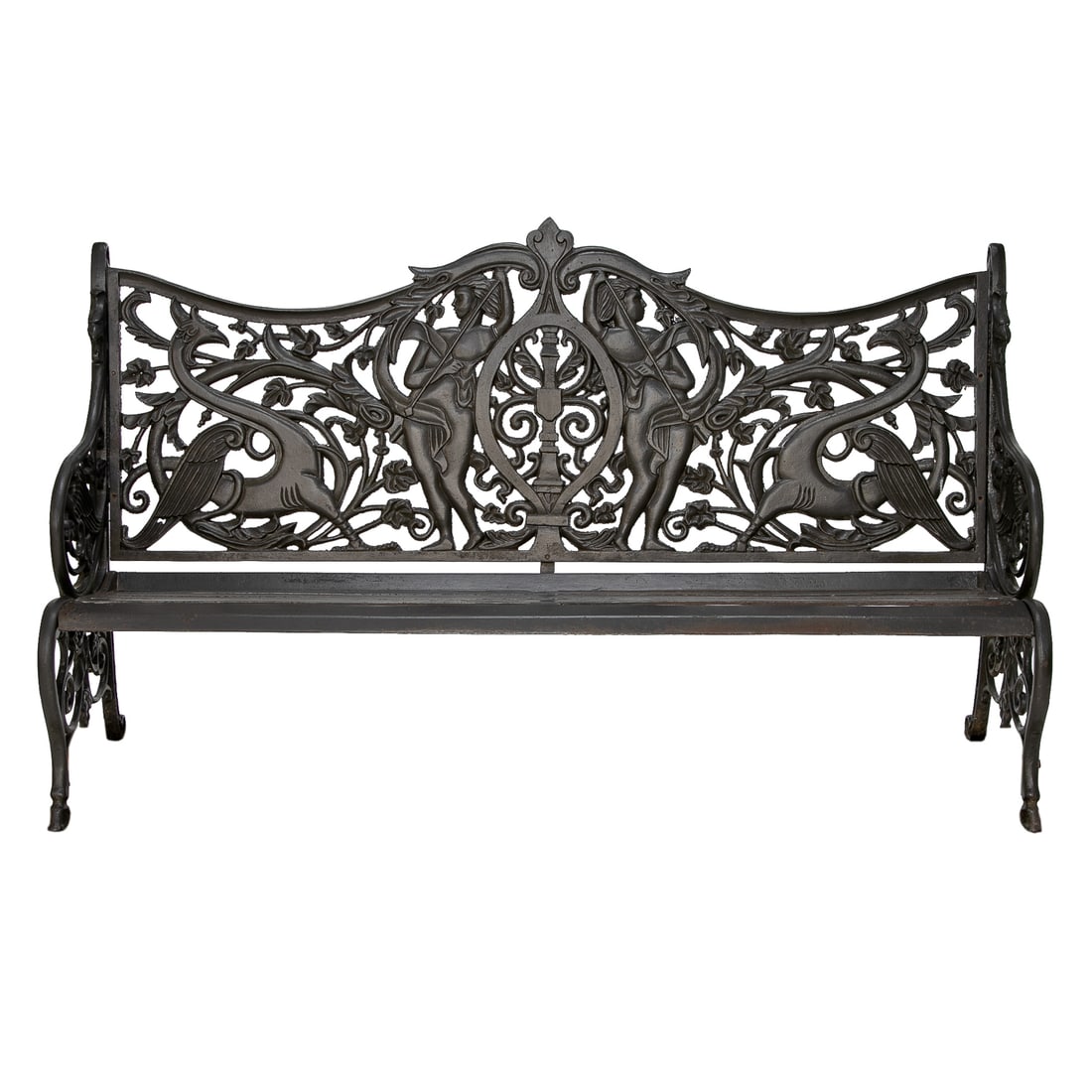 Vintage Bronze and Iron Garden Bench (1 of 9)
