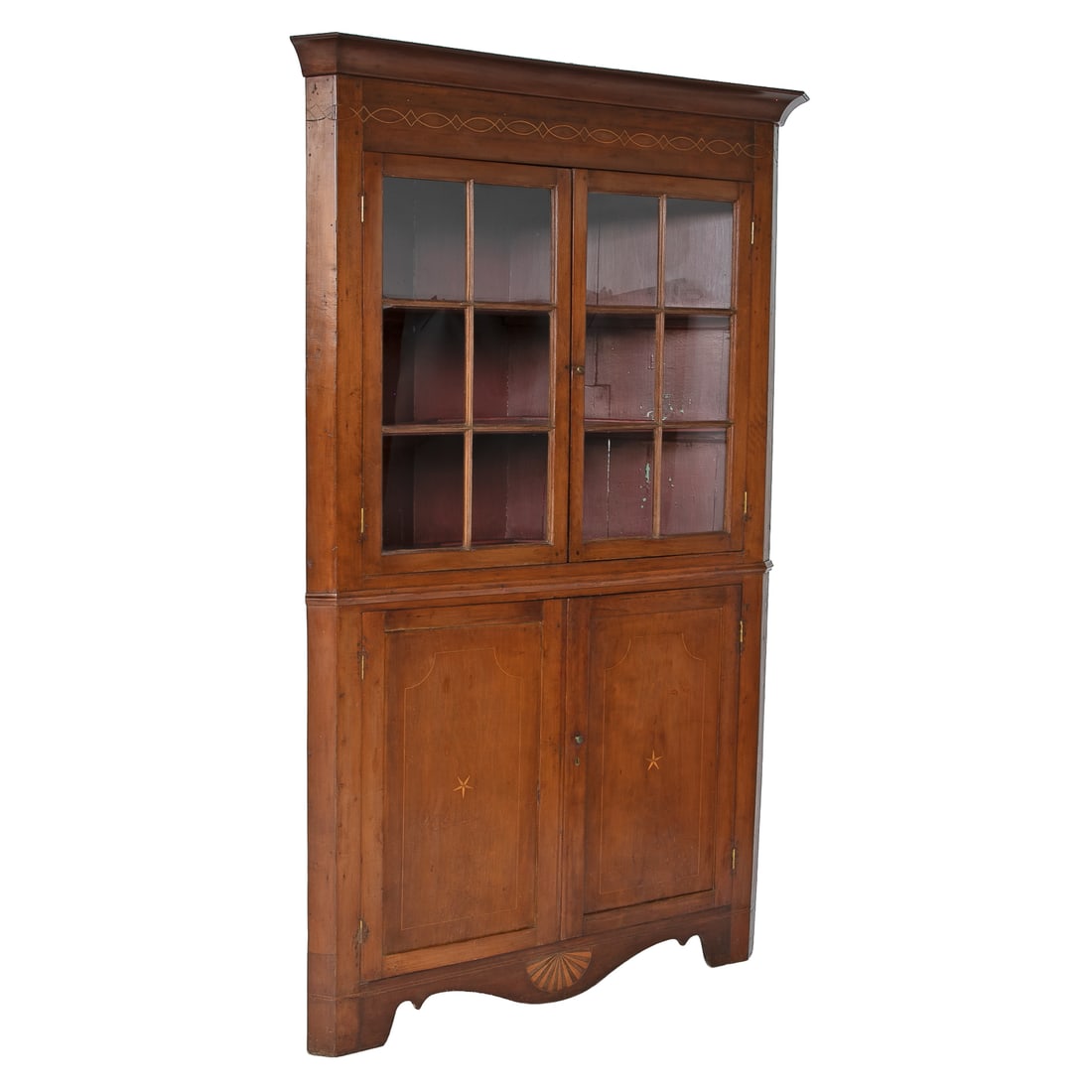Antique American Cherry Corner Cupboard (1 of 10)
