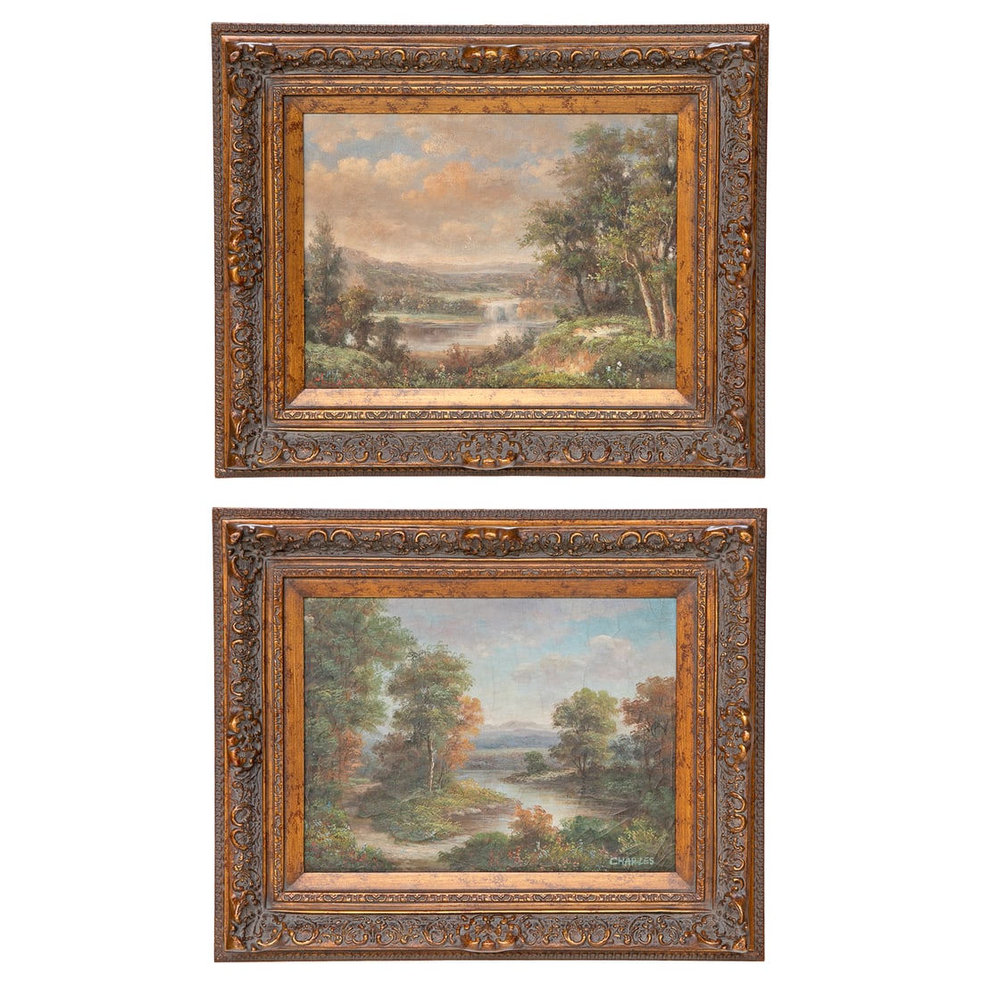 Landscape Scenes, Oil on Canvas, Companion Pair (1 of 11)