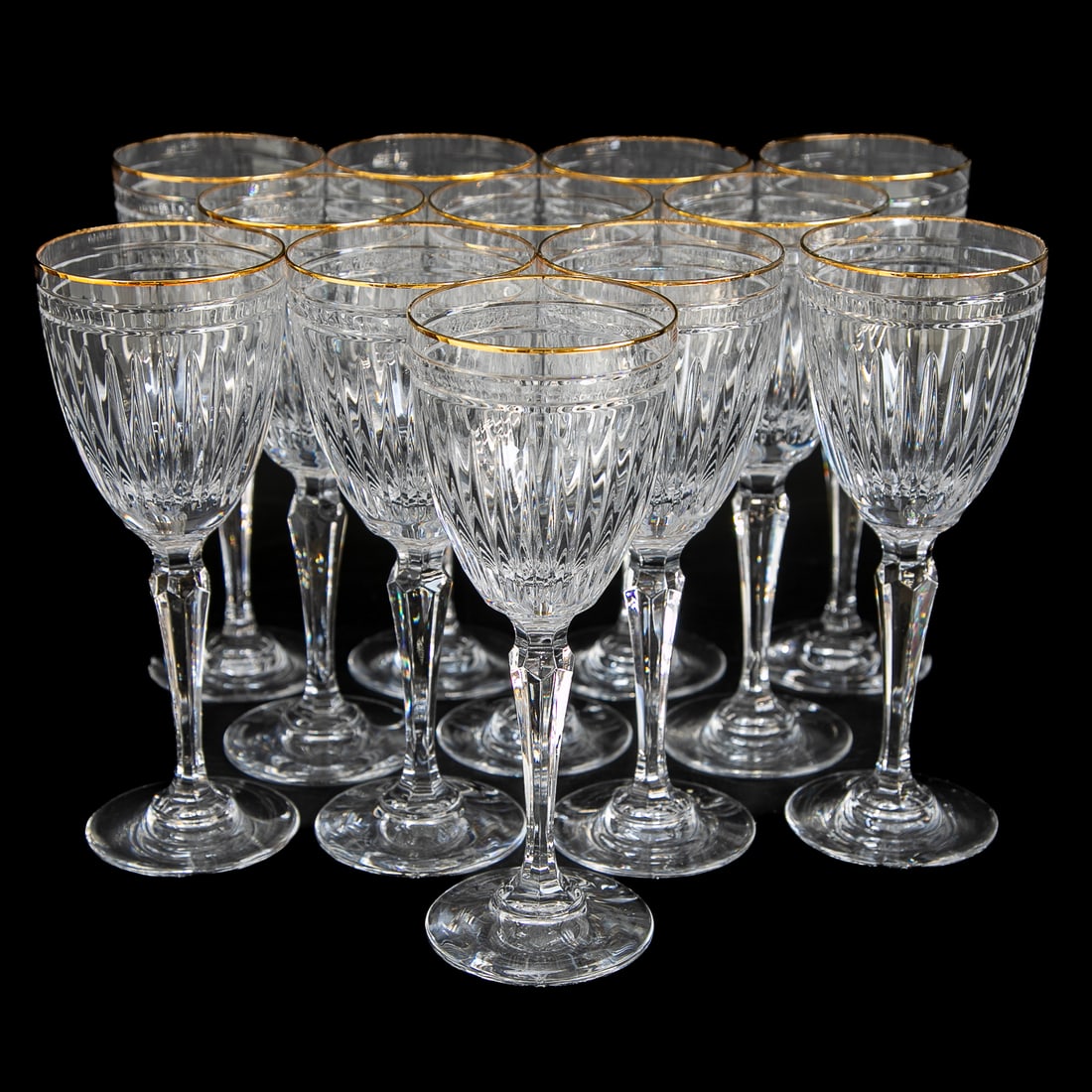 Waterford Crystal Hanover Gold Pattern Wine Glasses, Twelve Total (1 of 7)