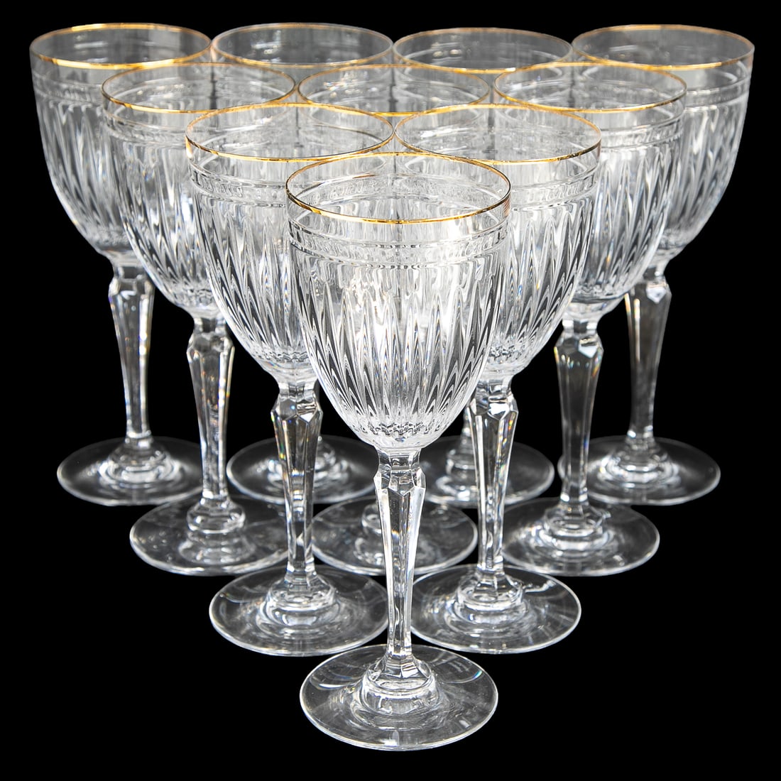 Waterford Crystal Hanover Gold Pattern Water Glasses, Ten Total (1 of 6)