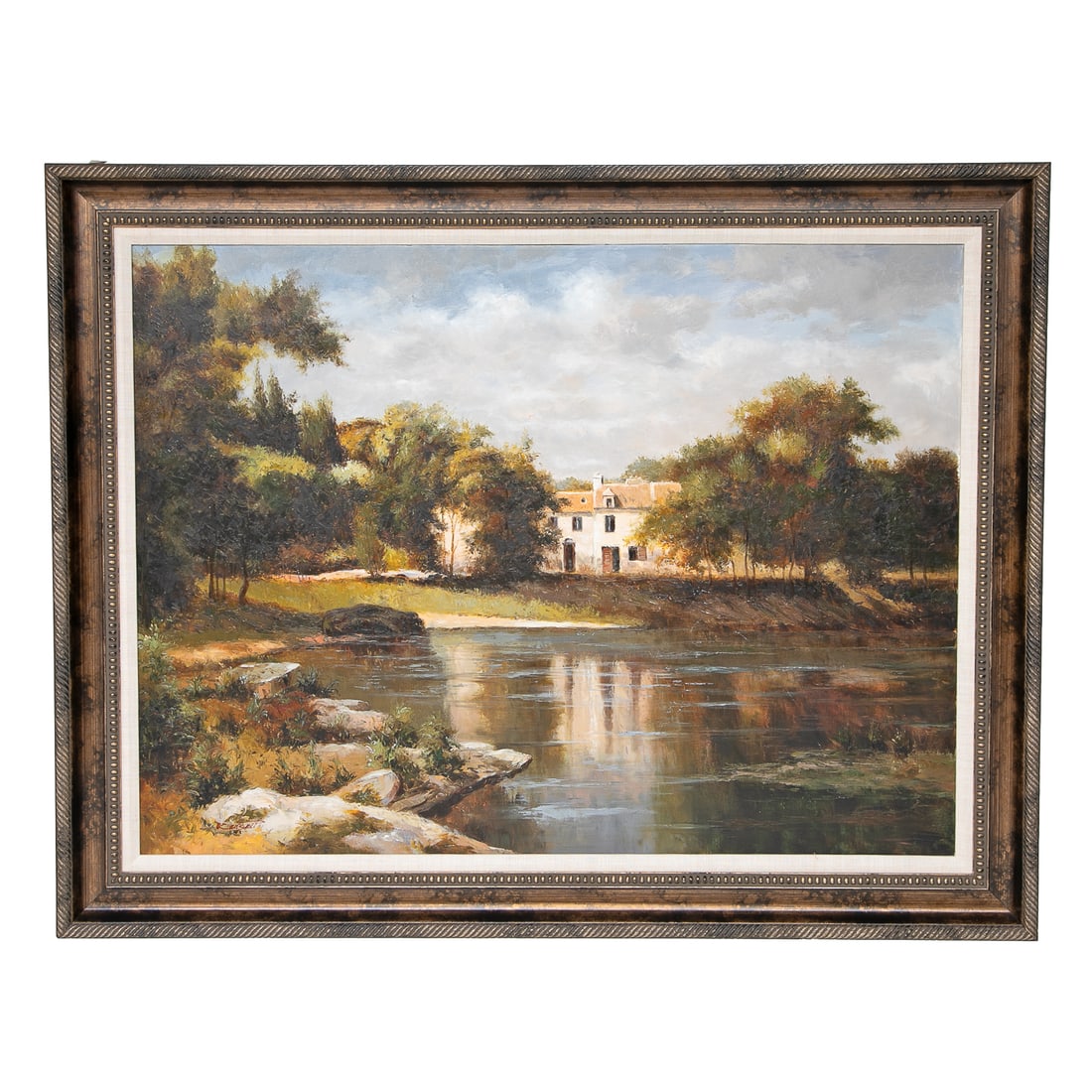 Chateau Landscape Scene, Oil on Canvas (1 of 5)