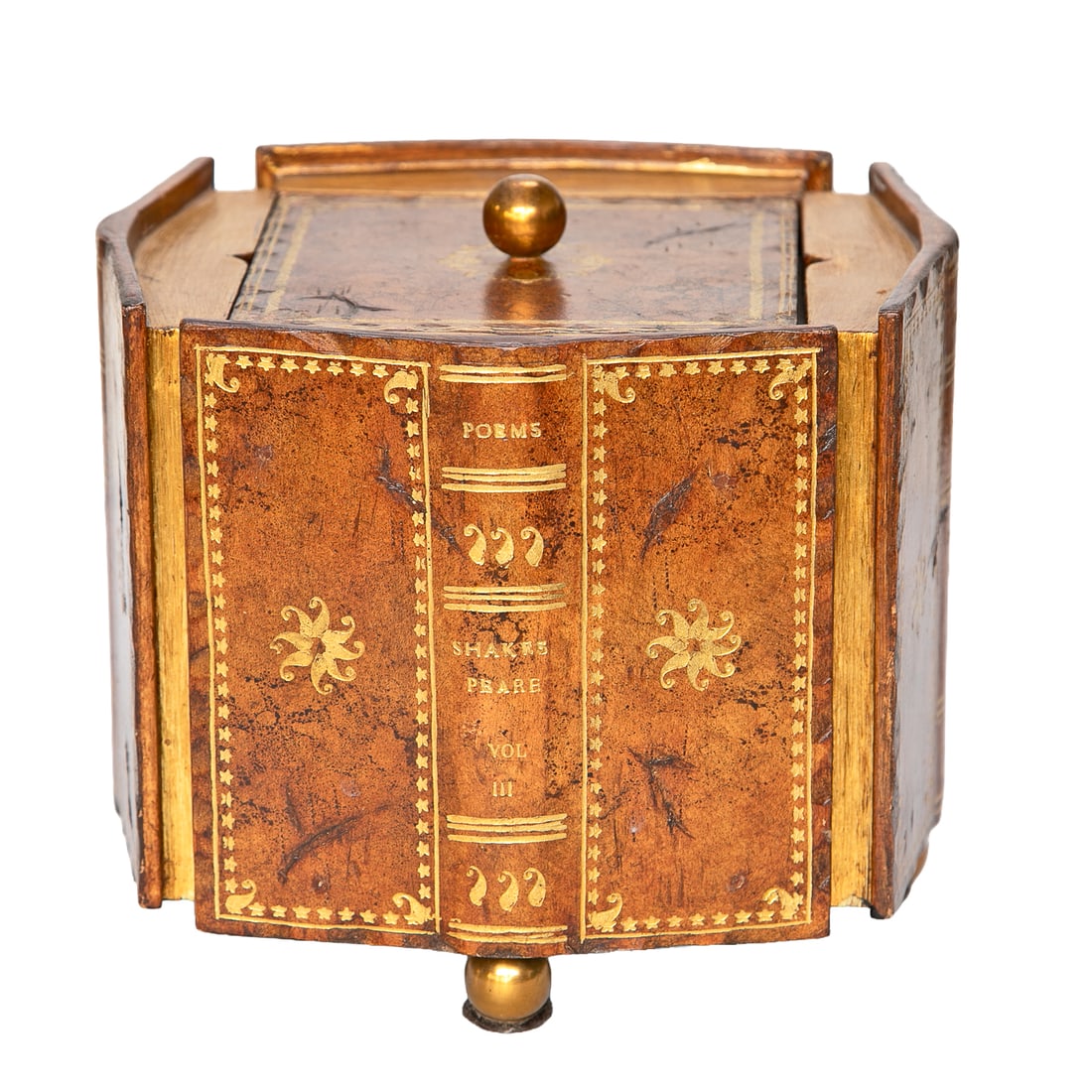 Vintage Maitland-Smith Caramel Color Shaped Leather Decorative Box (1 of 7)