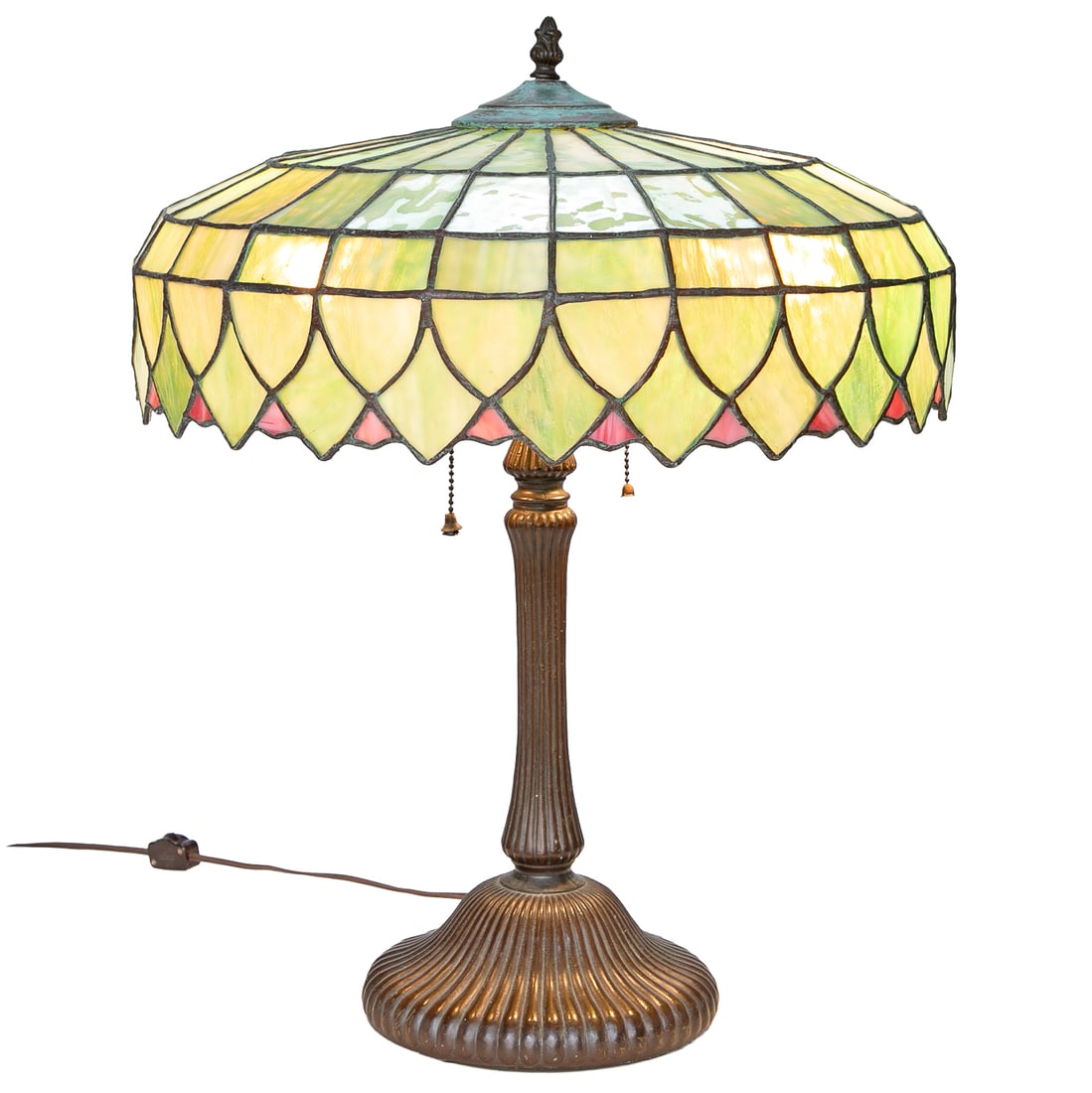 Vintage Emerald Green Lead Glass Table Lamp (1 of 9)